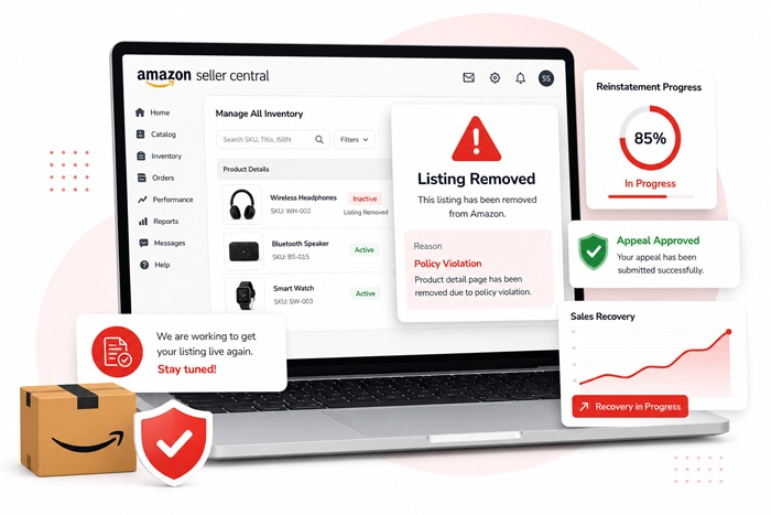 Amazon listing reinstatement support service