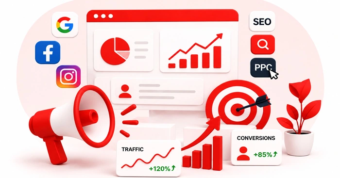 Digital marketing SEO PPC and social media growth services