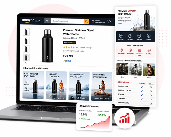 Amazon A+ Content design services for UK marketplace sellers