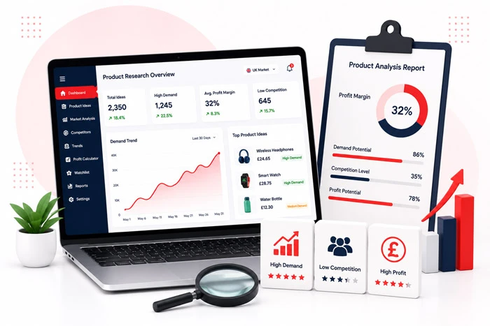 Marketplace product research and analysis dashboard
