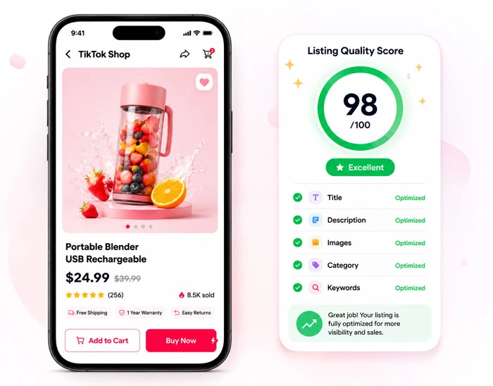 TikTok Shop product listing optimisation services